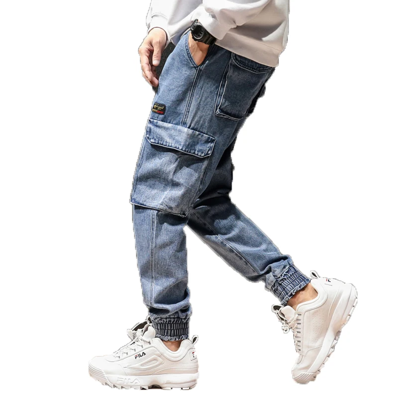 Джинсы карго FAVOCENT мужские джинсовые повседневные брюки султанки из денима с