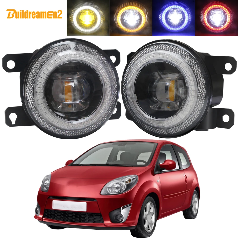 

2 X Car Fog Light Assembly LED Lens Angel Eye DRL Daytime Running Lamp 30W 8000LM 12V For Renault Twingo Hatchback 2007-2015