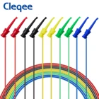 Cleqee P1520 5 шт. двойной SMD IC тестовый крюк зажим тестовый свинцовый силиконовый кабель 20AWG многоцелевой мультиметр электрический тестовый провод 50 см
