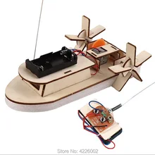 DIY Kit Remote Control Boat STEM Technology Science Experiment Kids Electronic Wooden Education Physics Toys for School Children