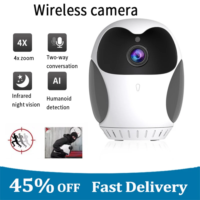 Wifi Mini Camera Wireless Network Monitor 1080P Smart Voice Intercom Home Outdoor Remote 4x Digital Zoom Built-in Battery