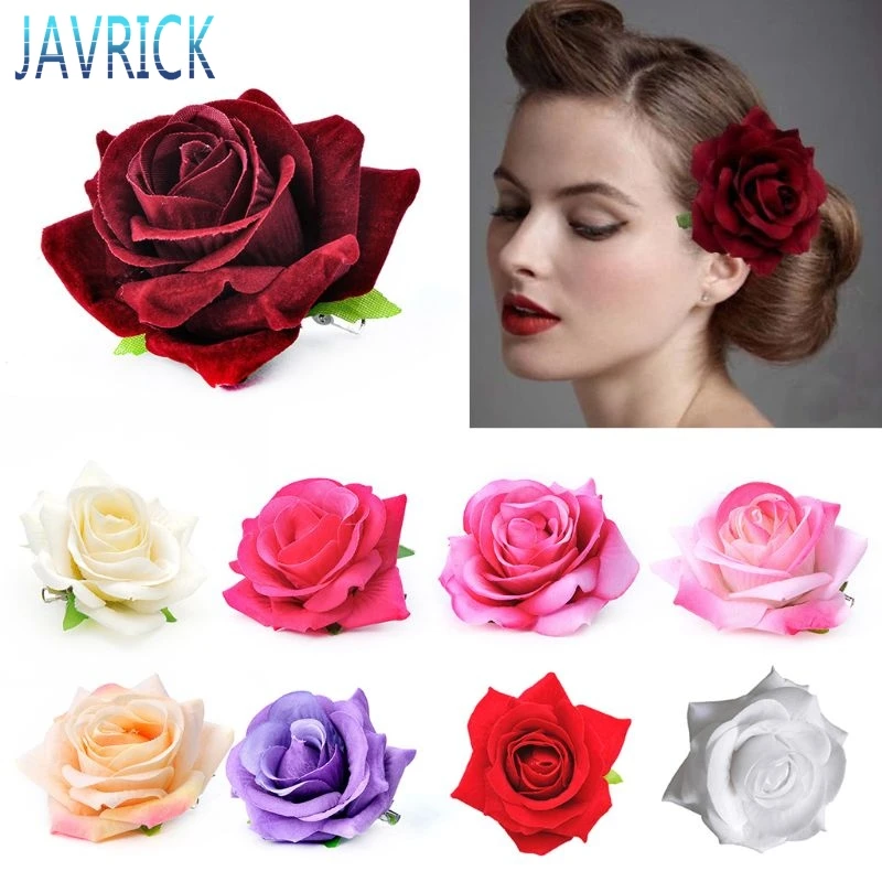 Женская бархатная ткань заколка для волос роза искусственный цветок корсаж