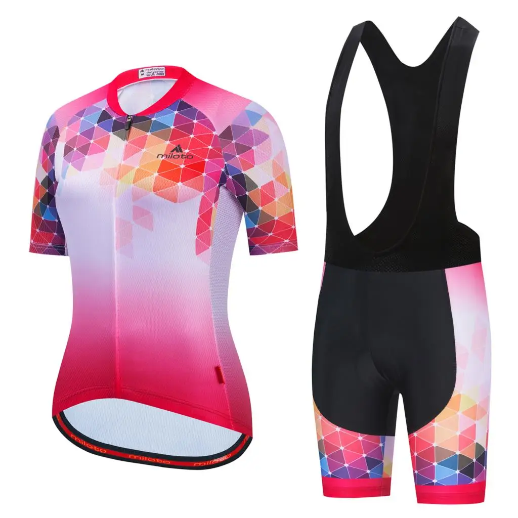 

MILOTO Women Cycling Jersey Set Team Cycling Clothing Suits MTB Cycling Clothes Bib Shorts Set Bike Ropa Ciclismo Triathlon