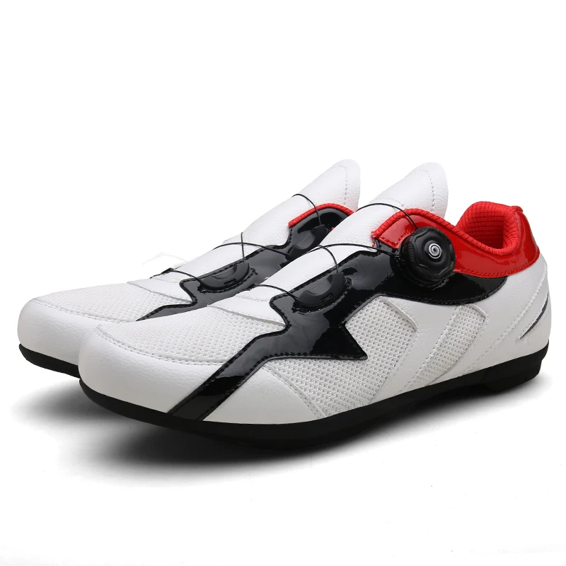 WH BK-BK SOLES Mtb горный велосипед для мужчин и женщин горный велосипед синтетический резиновый дышащий водонепроницаемый с замком велосипедная обувь красный черный белый Повседневная - Цвет: WH BK-BK SOLES