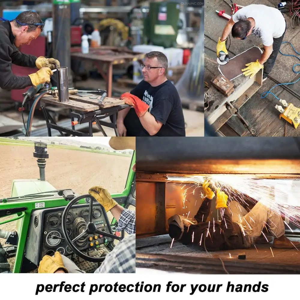 Кожаные перчатки для мужчин из воловьей кожи защиты от ветра и холода катания на