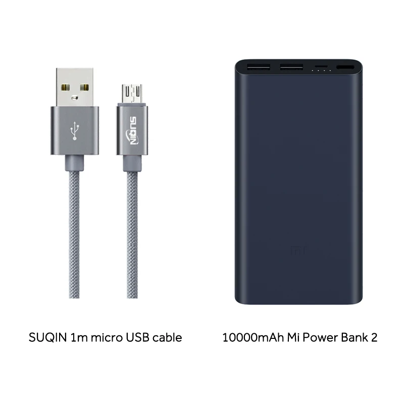 Аккумулятор Xiaomi Mi Power Bank 3 10000 PLM13ZM Fast Charge Version Недорогой внешний аккумулятор с быстрой зарядкой - Цвет: BL w Cable Android