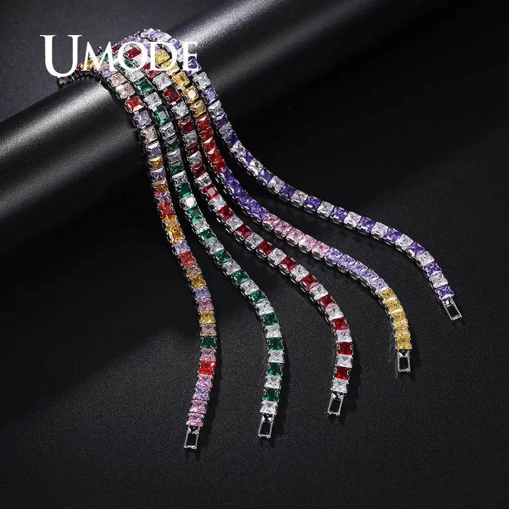 UMODE элегантные браслеты с подвесками AAA CZ Модные Свадебные Браслеты Дружба