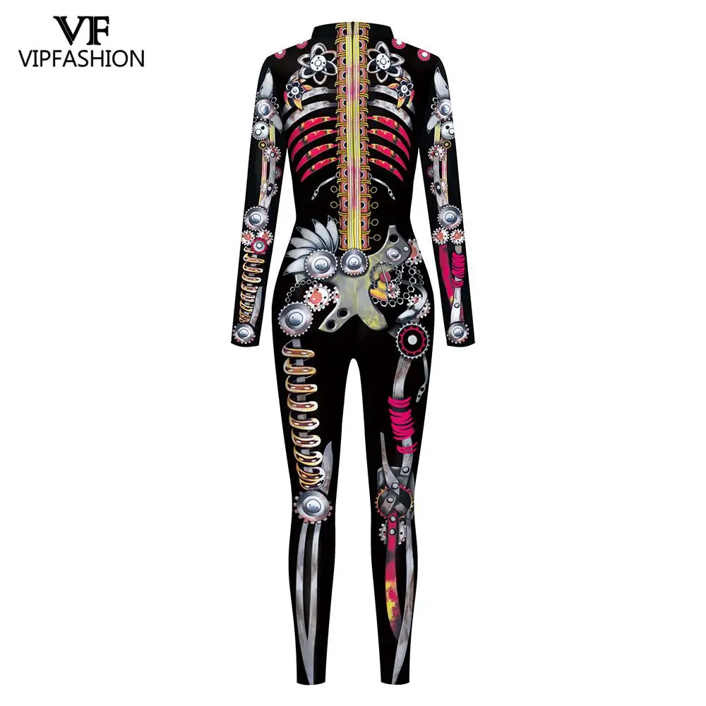 VIP модные 3D стимпанк Скелет маскарадный костюм для Хэллоуина Костюм героя зентай