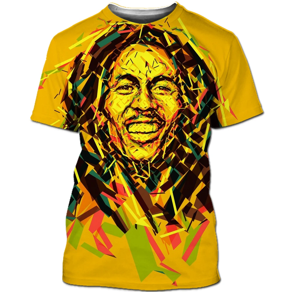 

Bob Marley T-shirt Men 3D Printing Short-Sleeved Star T-shirt Anime Clothes Music Rock Streetwear Hip-Hop Oversized T-shirt