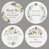 100pcsset custom favor tags personalized circle wedding tags with hole your text or logo handmand thank you labels