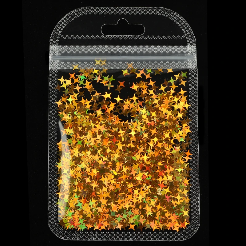 Золотистые и Серебристые голографические блестящие лазерные аксессуары для