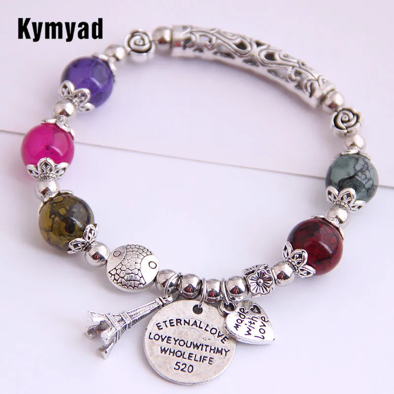 Женский винтажный браслет с кристаллами Kymyad в богемном стиле подвеской форме