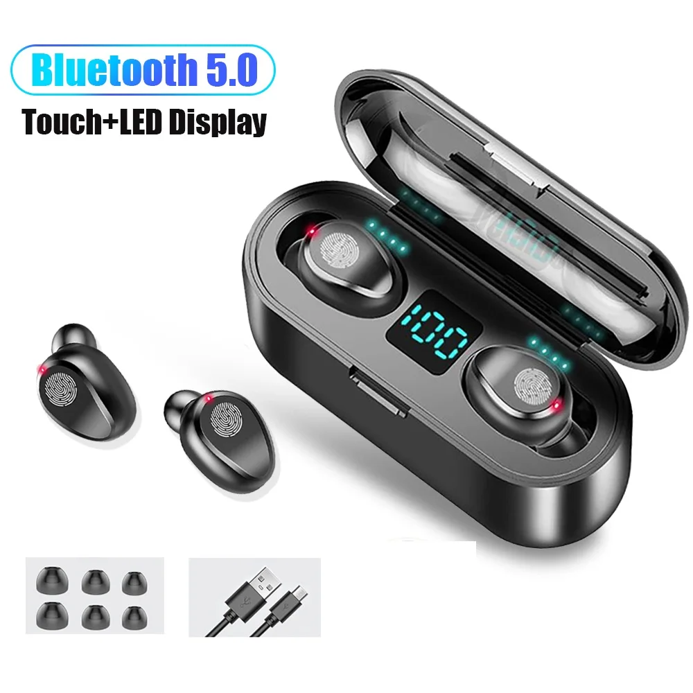 Беспроводные наушники F9 гарнитура TWS с Bluetooth 5 0 Hi-Fi мини-наушники-вкладыши для