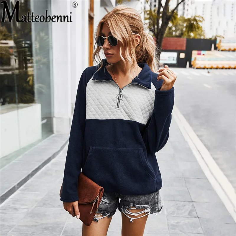 Осень зима 2020 плюшевый утепленный пуловер на молнии модный Повседневный свитер с