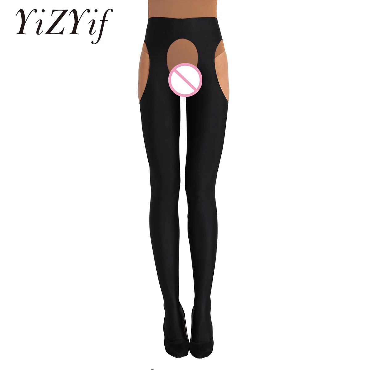 

YiZYiF 2021 Womens Lingerie Hollow Out Open Crotch Long Stockings Full-footed Stretchy Suspender Pantyhose Tights Bodystocking