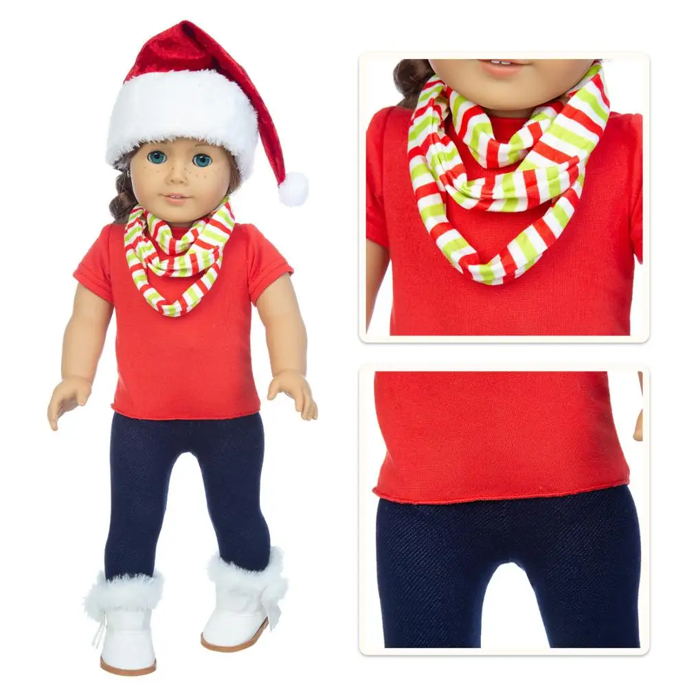 

Red Christmas Suit+Hat fits for 18" American Girl doll alexander,girl's dolls
