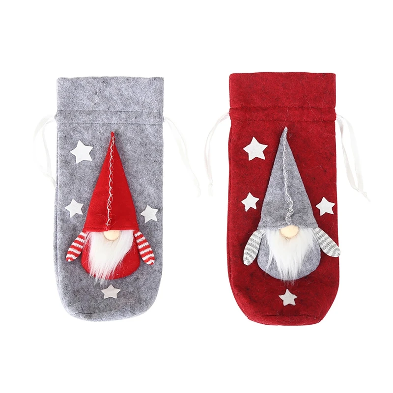 

Cute Christmas Wine Bottle Cover Santa Claus Wine Bottle Sweater for Holiday Party Christmas Table Home Decoration