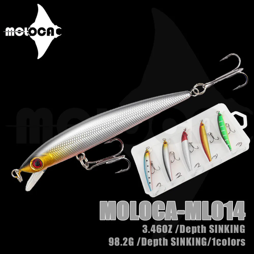 

2021 Fish Accessoires Minnow Fishing Lure Box Weight98.2g Five In A Boxed Fake Baits Cocked Sinking Pesca Saltwater Lures Tackle