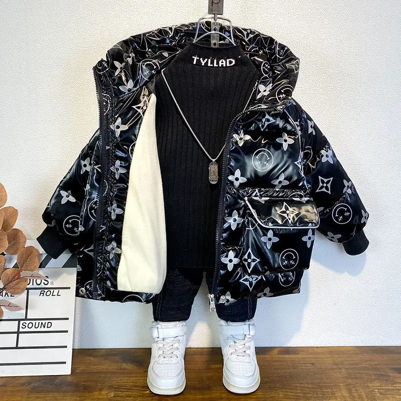 

2021 Ins New Children's Clothing, Neutral, Flocking, Windproof, Warmth, Thick Down And Down Cotton Bread Clothing Tide
