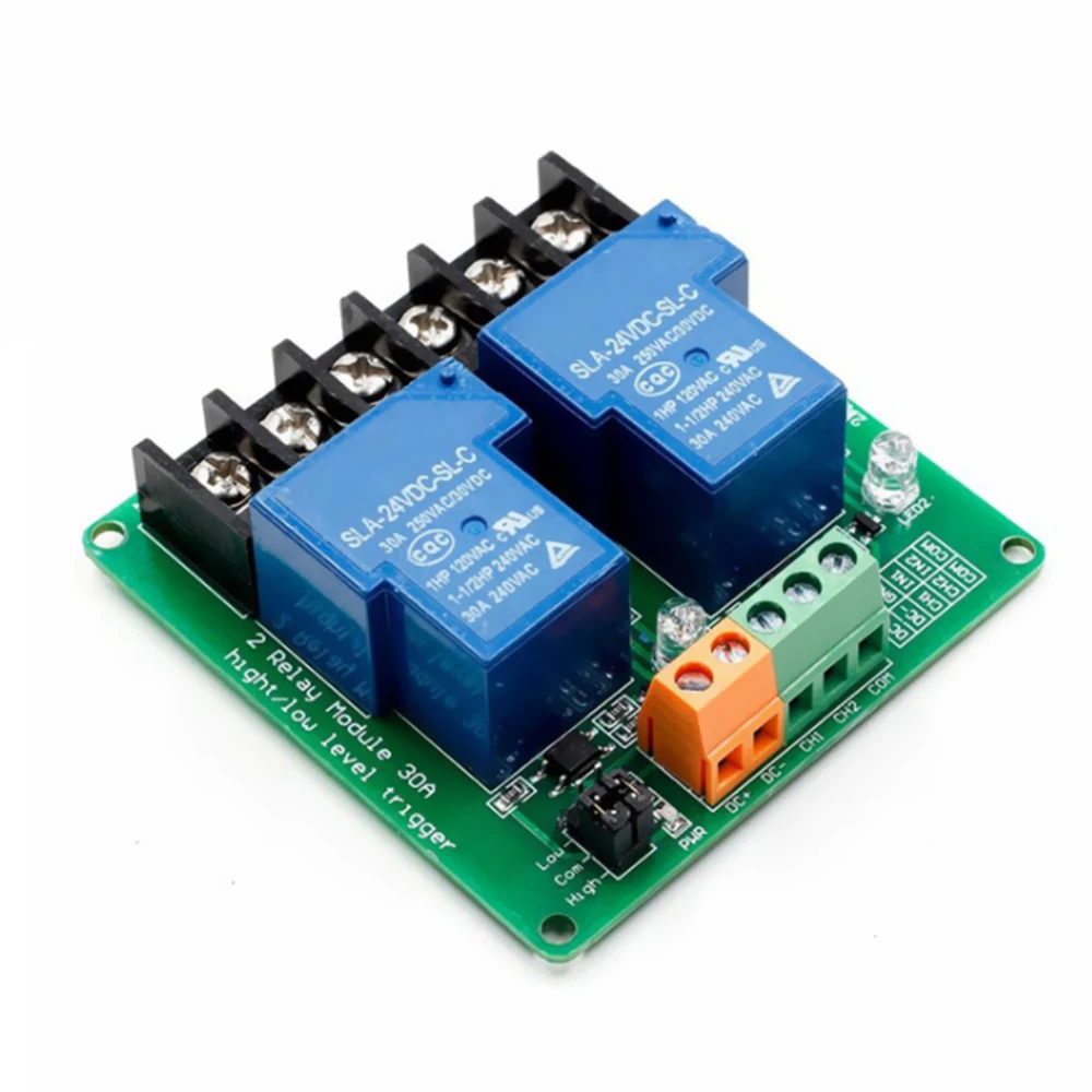 

2-Way 30A High and Low Level Trigger Relay Module 5V Smart Home Automation Control Popular