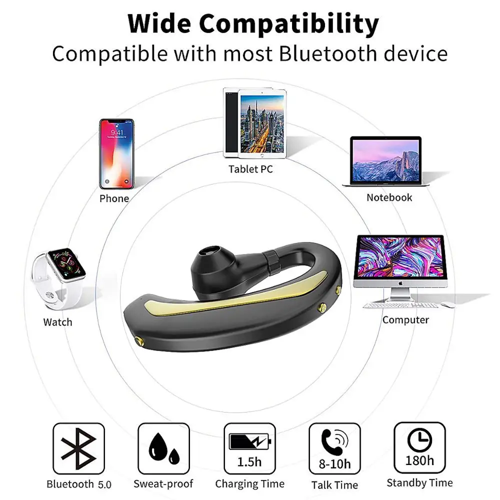 TWSEarphone K50 Bluetooth наушники Беспроводные Бизнес наушники спортивные стерео наушники с защитой от пота, шумоподавление гарнитуры