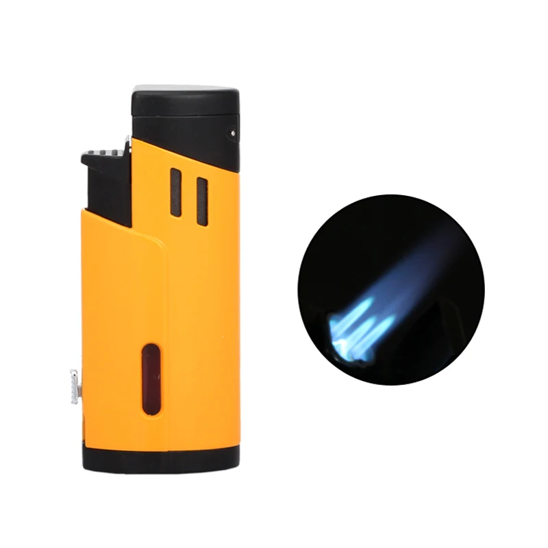 COHIBA газовая зажигалка 3 факела зажигалки для сигар многоразовые аксессуары