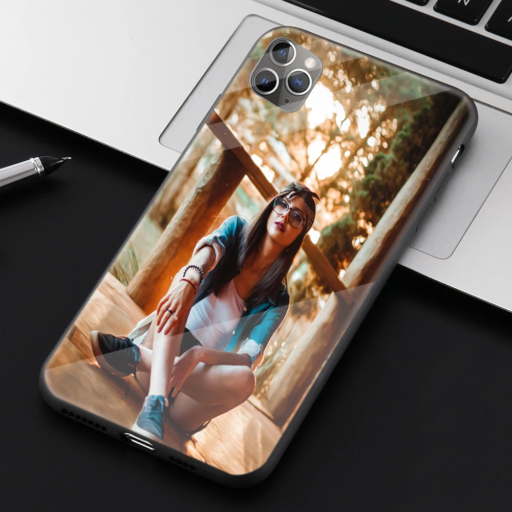 Индивидуальный чехол из закаленного стекла для телефона iPhone12 мини 11 Pro Max X XR XS 8 7 6s