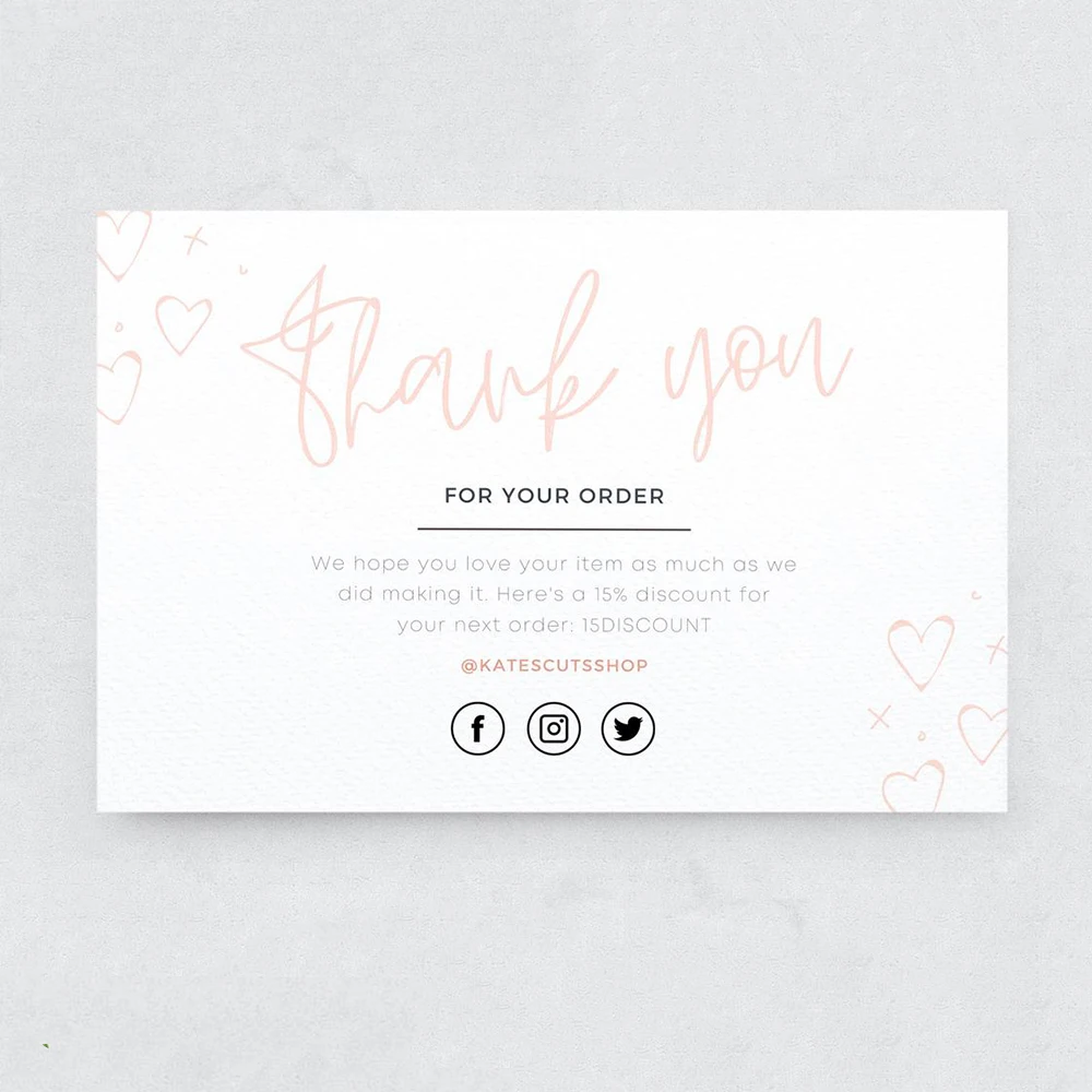 На заказ 100 открыток сердца спасибо вставить карту/Бизнес Спасибо за