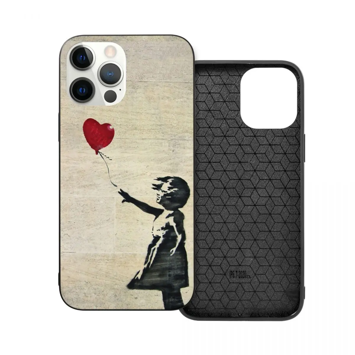 

Banksy's Girl With A Red Balloon III PC Glass TPU Phone Cover for iPhone 12 11 Xs Xr X Pro Max Mini 7 8 Se2 Plus 6 6S