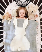 rabbit ears blanket three dimensional baby blanket knitted newborn swaddle wrap blankets super soft toddler infant bedding