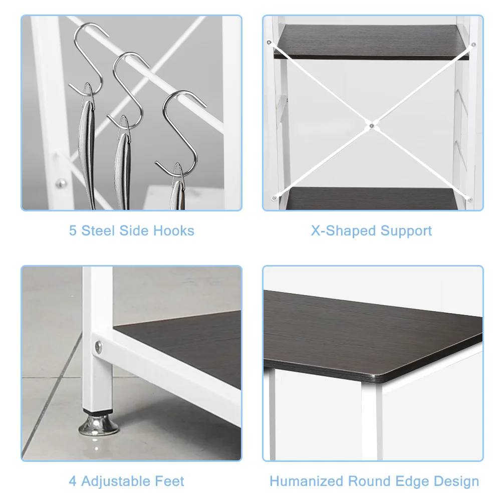 Кухонная полка для пекарских печенья хранения 4-уровневая + 3-ярусная книг специй