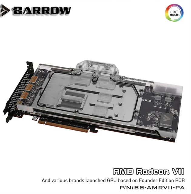 barrow bs amrvii pa lrc 2 0 full cover graphics card water cooling blocks for amd founder edition radeon vii free global shipping