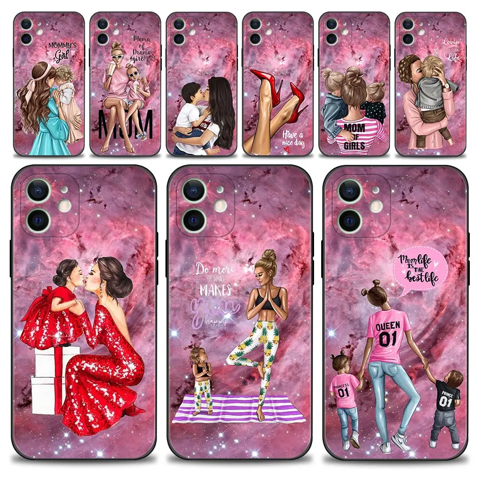 

Girl Baby Super Mom Woman Case For iPhone iPhone 14 11 13 12 Pro Max Mini XS XSMax XR X SE 7 8 6 6S Plus Cover Capa Shell Coque