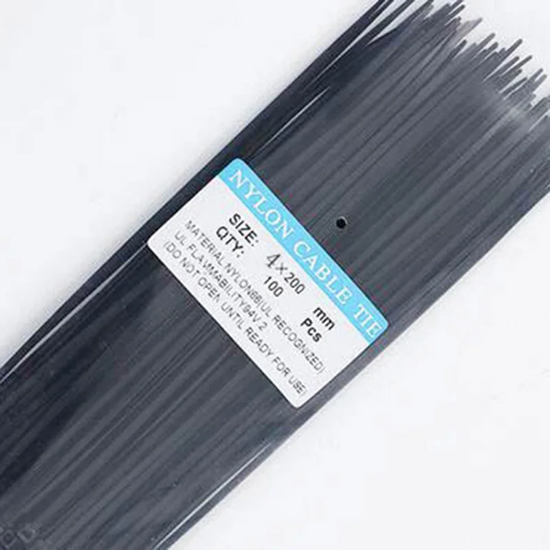 

100 шт., нейлоновые кабельные самоблокирующиеся пластиковые кабельные стяжки 3*100/3*150/4*200 MRO, промышленные застежки и оборудование, кабель