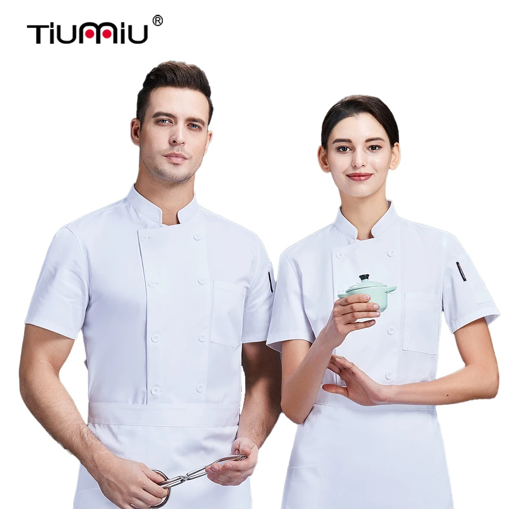 Белая куртка шеф повара мужская и женская одежда для готовки шляпа фартук костюм