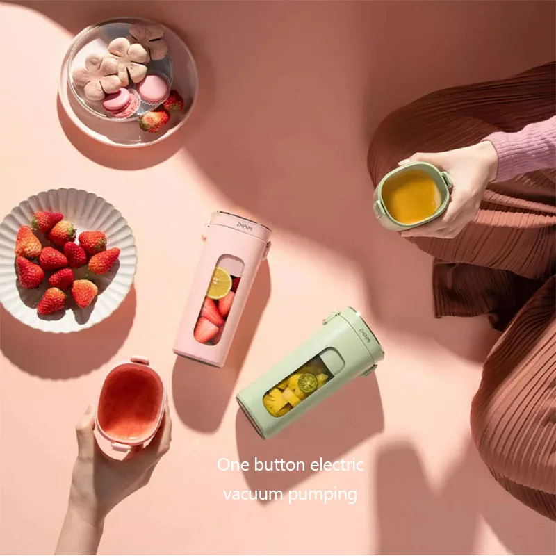 Youpin ZHENMI Mini Wireless Vacuum Portable Juicer Cup 28s Blender USB Charging Preservation 4 Leaf Steel Knife | Электроника