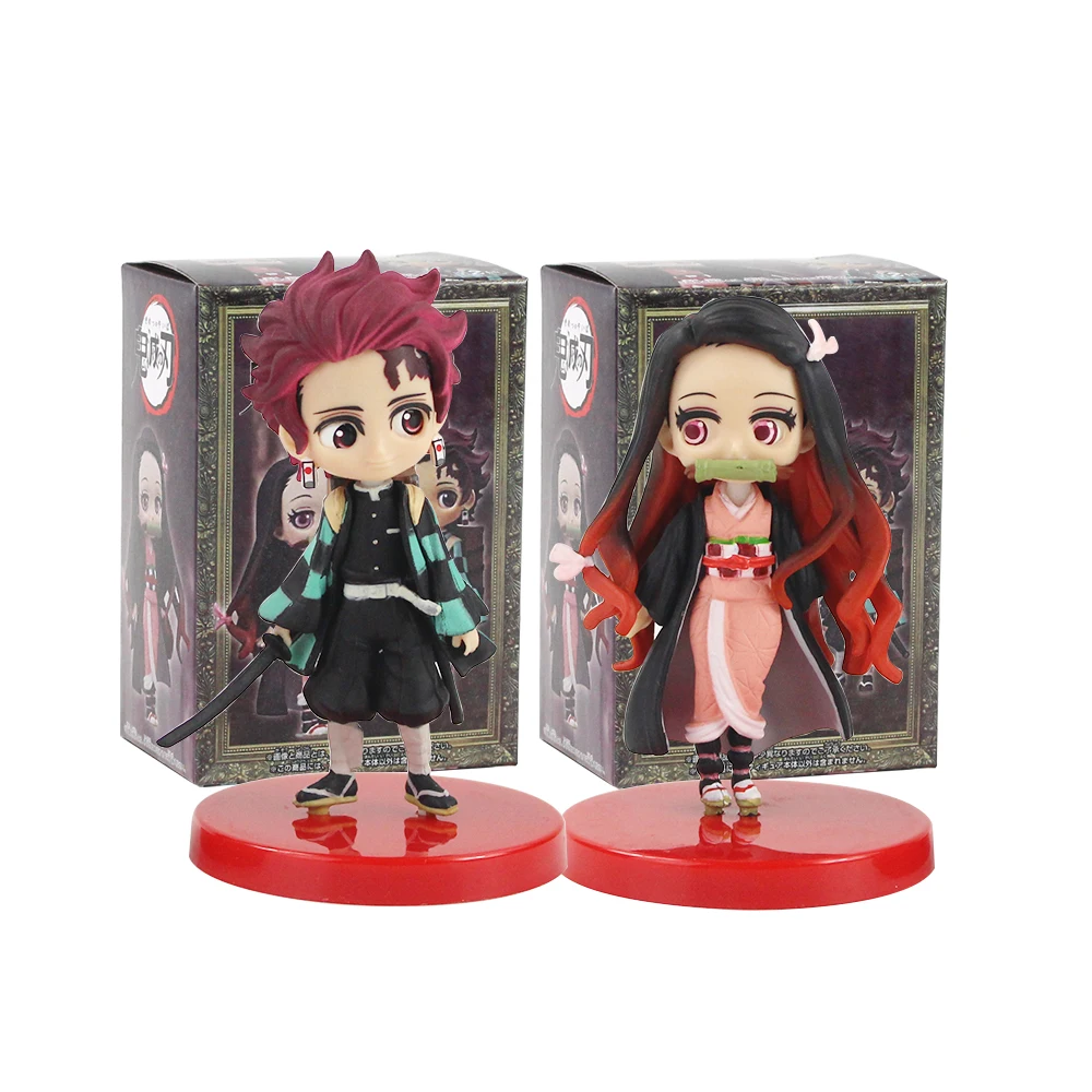 2 шт./лот 8 см фигурки убийцы демона танджироу камадо незуко с мечом Kimetsu no Yaiba аниме