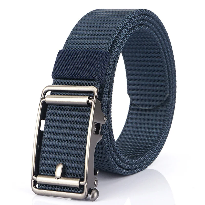 Ремень с автоматической пряжкой мужской модный тканевый пояс из нейлона