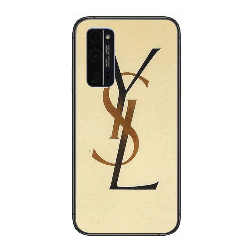 

luxury Brand Y-YSL Phone Case Hull For Huawei Honor 8 9 10 20 30 A S Lite Pro 5g i Black Back Soft Cell Cover Pretty