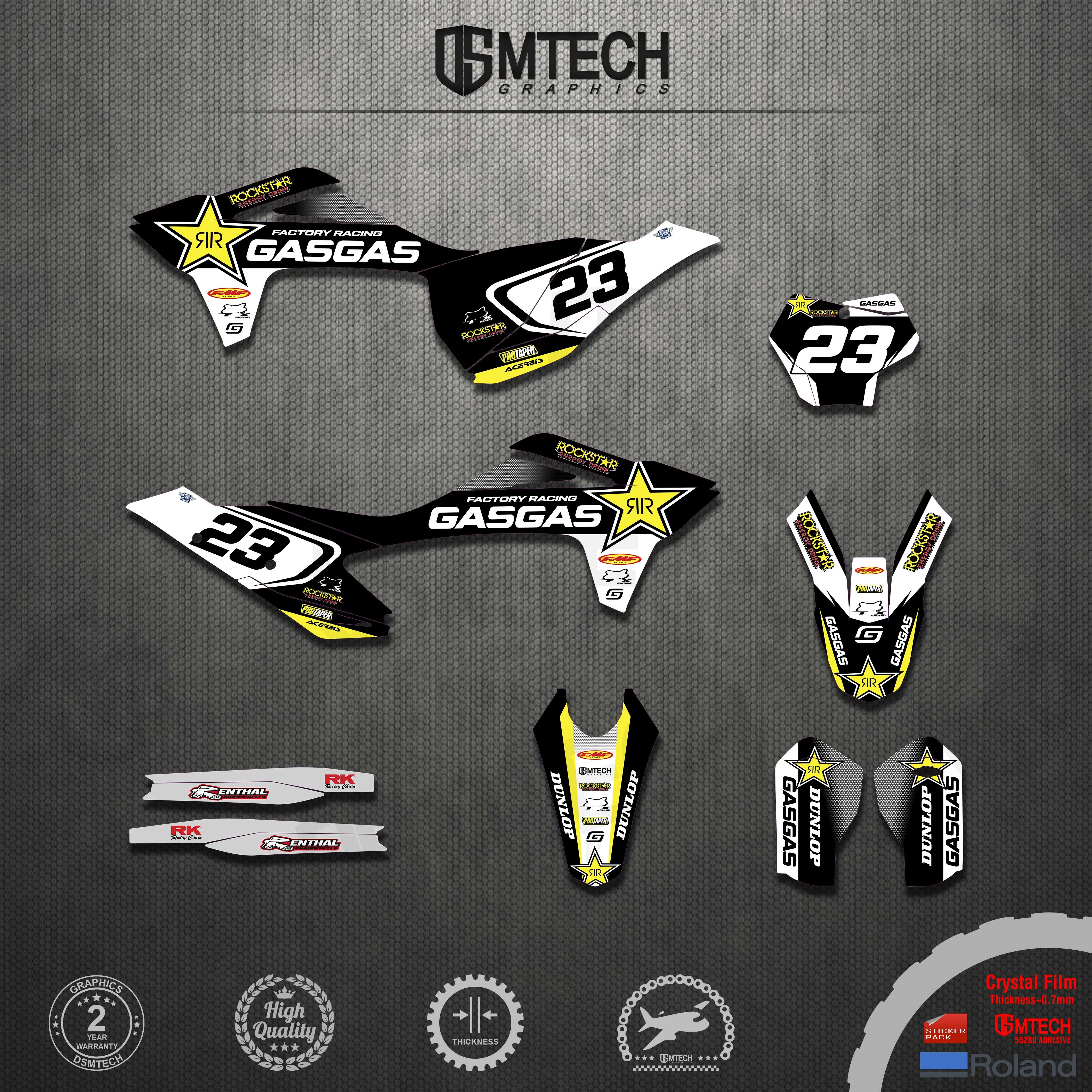 DSMTECH Customized Team Graphics Backgrounds Decals Custom Stickers For GASGAS 2021 2022 2023  EC MC