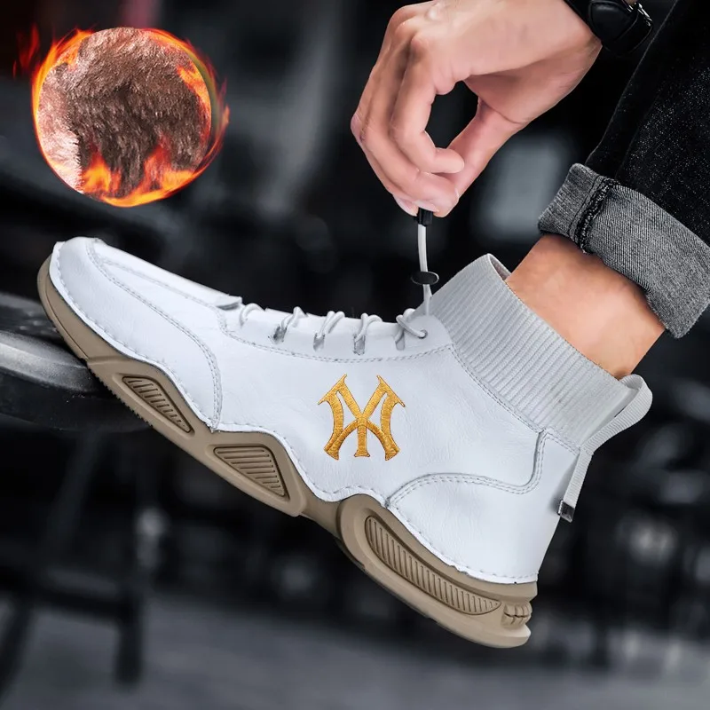 

2021 New Men's Outdoor Non-slip Sports Shoes Men's Fashion Ankle Boots Lightweight Comfortable Casual Shoes Large Size 38-46