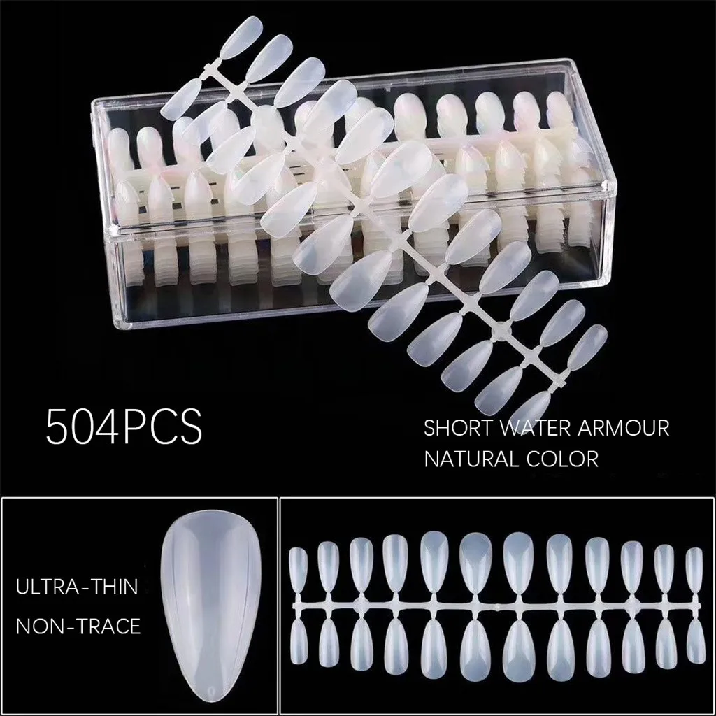 Плиссированные антипрослеживающие кончики для ногтей полная палочка короткая