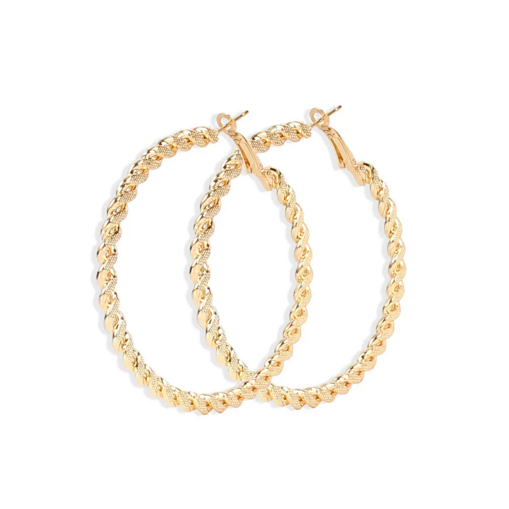 

Классические большие круглые серьги-кольца для женщин, женские модные брендовые большие золотые серьги, ювелирные изделия, для ночного клу...