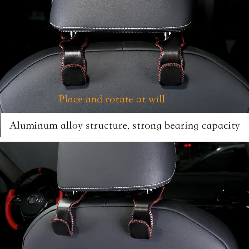 

Car seat back hook aluminum alloy hook trunk portable hanger storage bag decorative hook Car Headrest Organizer Storage