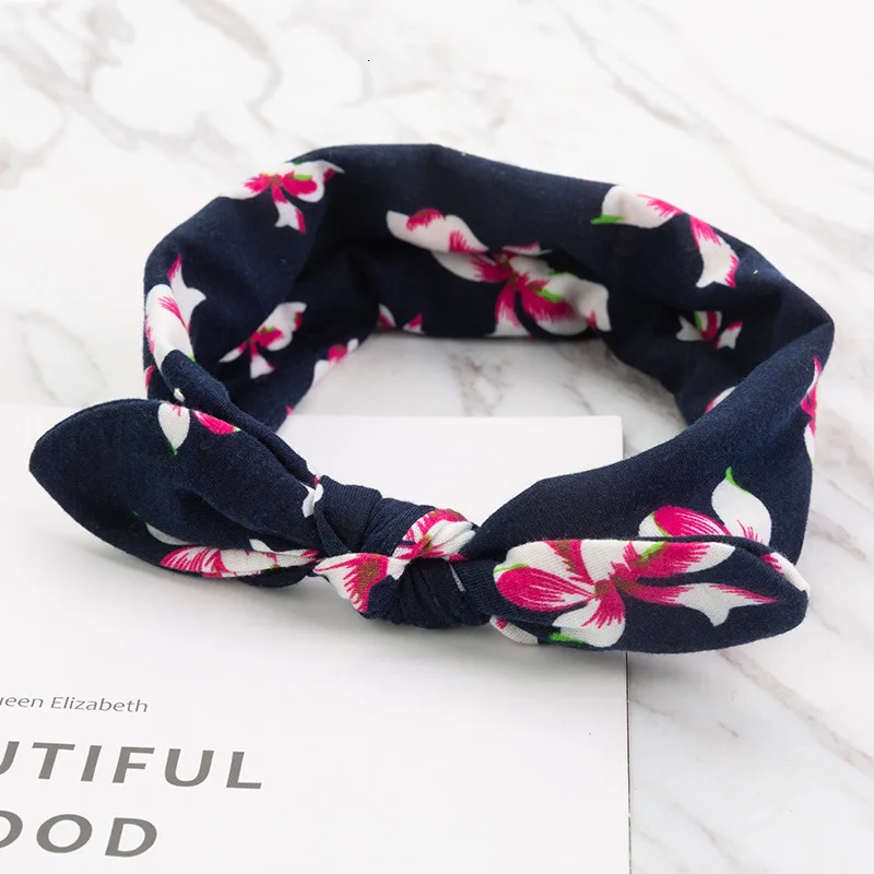 Повязка на голову в стиле бохо для новорожденных эластичная лента с бантом