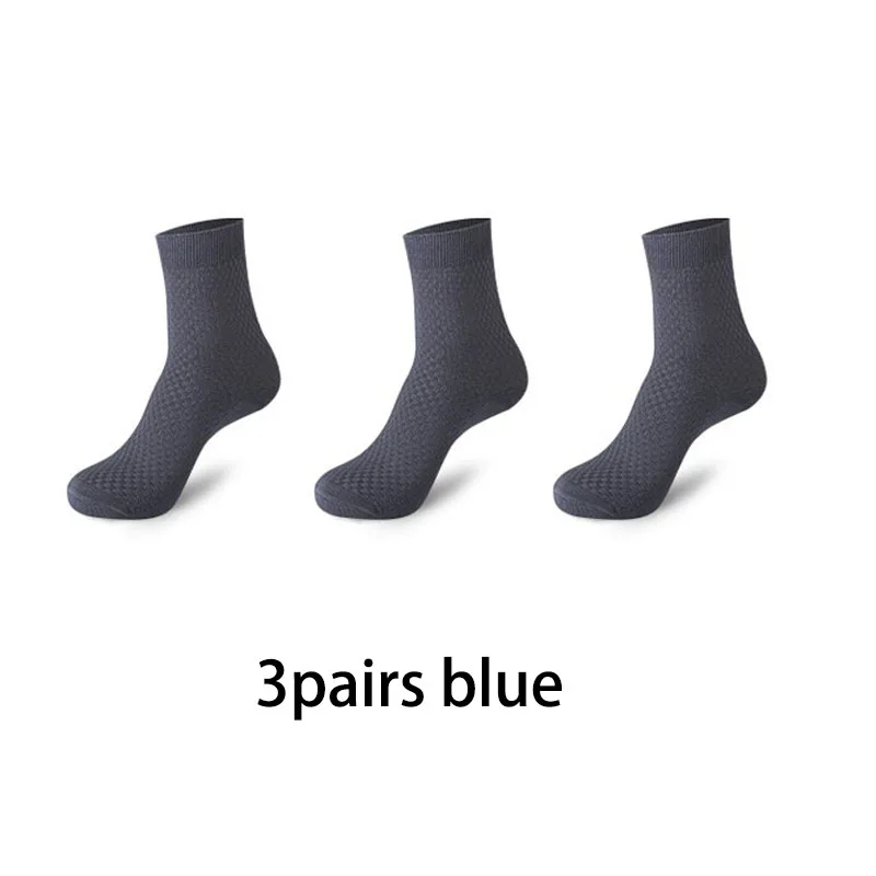3pairs blue 5 пар/лот, хлопковые мужские носки, синие высокие носки, носки-башмачки с якорем и звездой, мягкие забавные носки, повседневные носки, мужские Чулочные изделия - Цвет: 3pairs blue
