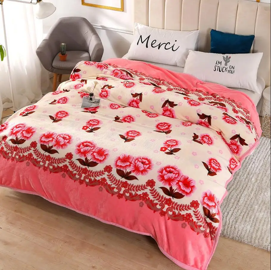 Супермягкое Флисовое одеяло кораллового цвета 220 г/м2 светильник розовое синее из