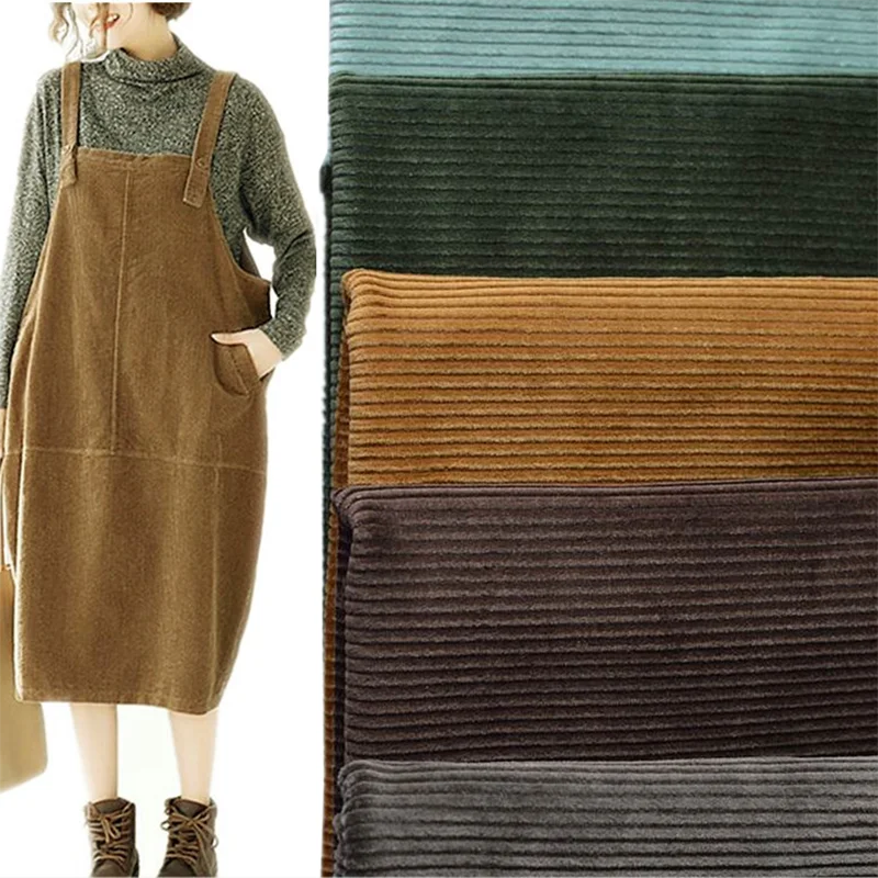 

Cotton Spandex 8W Corduroy Fabric Thick 410g/m2 Sewing Jacket Blazer Pants Suits Needlework Woven Rib Telas 50X145CM
