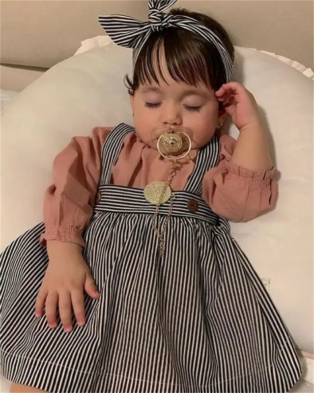 Комбинезон Emmababy для маленьких девочек 0 24 мес. нагрудник платье с длинным рукавом