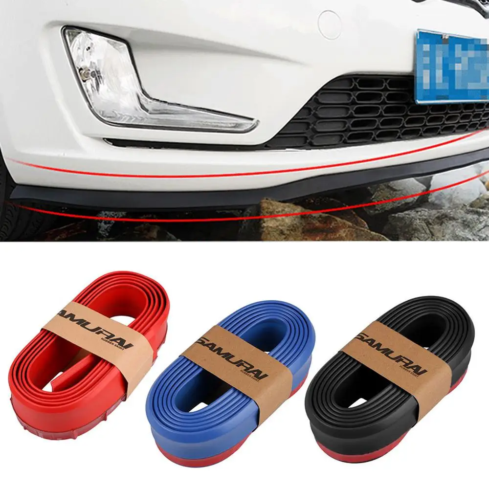 

2.5M Voor Auto Bumper Protector Rubber Auto Protector Voorbumper Guards Lip Mouldings Splitter Chin Body Auto Bumper Buitenkant
